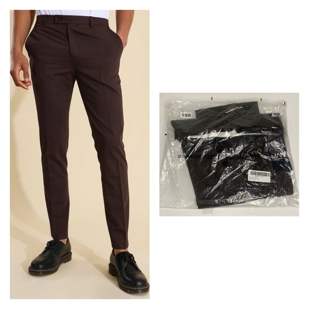Skinny Brown Suit Trouser